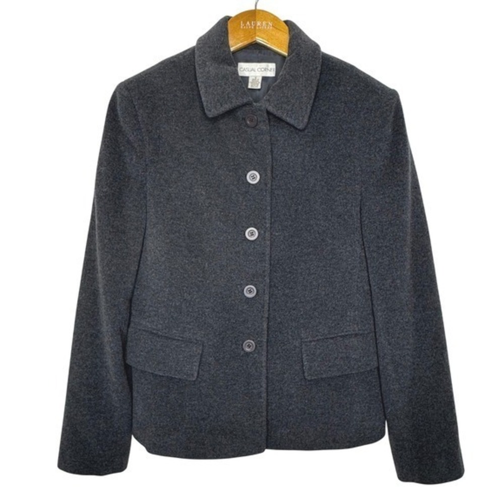 Vintage Casual Corner Wool/Cashmere Blazer Medium Gray
